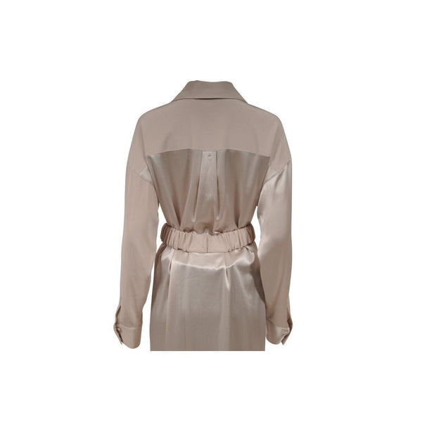beige check pocket detail long sleeve shirt dress CO Essentials Collection Belted Pocket Shirt Dress Large Champagne Beige –  THE-ECHELON