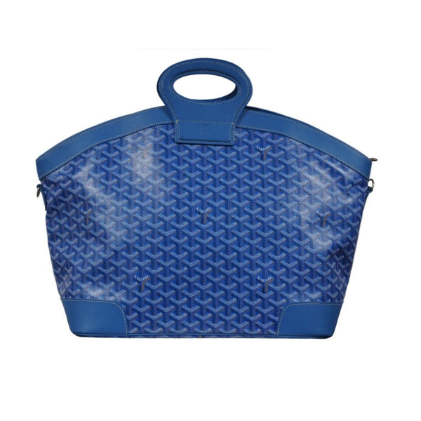 Goyard Beluga MM Handle Bag Blue Goyardine Leather Carry On Duffle Weekend  – THE-ECHELON