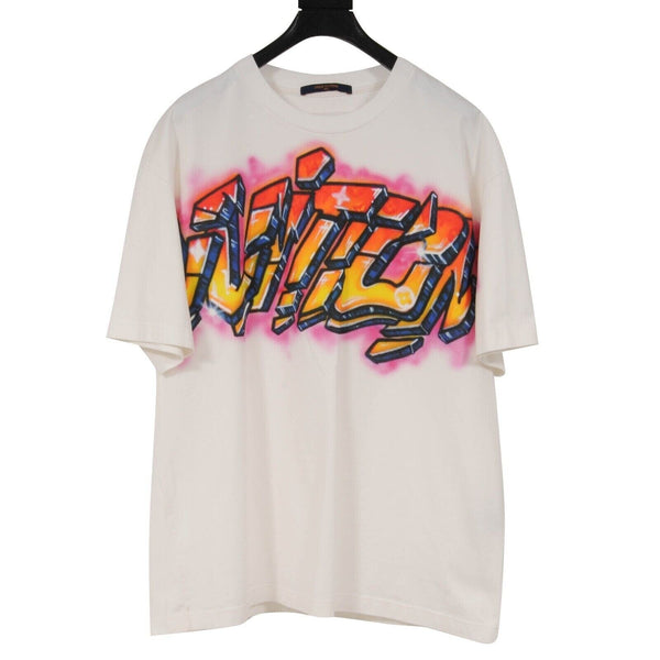 Louis Vuitton Men's XL Virgil Abloh 1990's Style Graffiti T-Shirt Tee Shirt  ref.503602 - Joli Closet