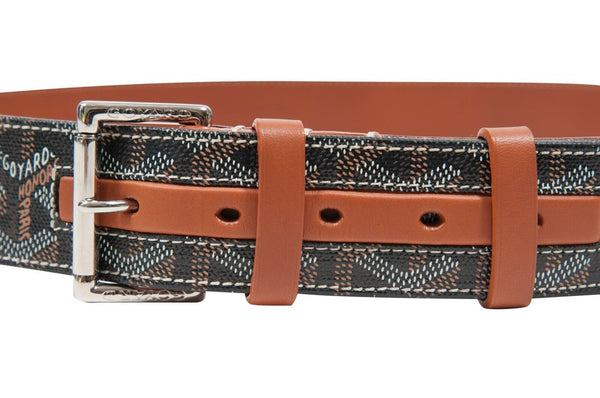 Black Goyardine Florida II Leather Belt