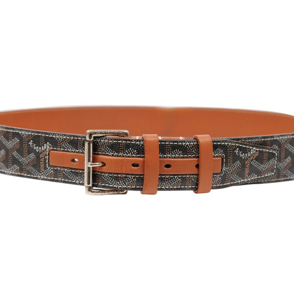 Goyard Mens Brown Balck Goyardine Florida Belt Size 105 34 36 XXL Waist Strap THE ECHELON