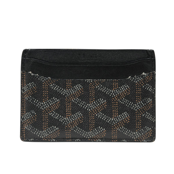 GOYARD Goyardine Saint Sulpice Card Holder Black Gold 1241083