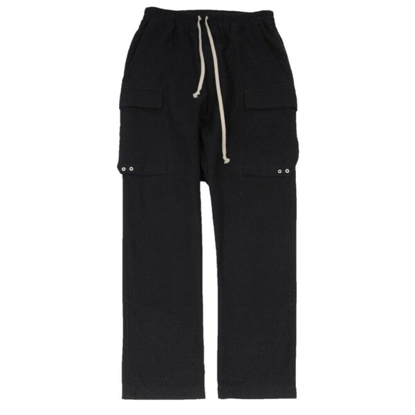 Black Wool Blend FW21 Gethsemane Drop Crotch Cargo Pants