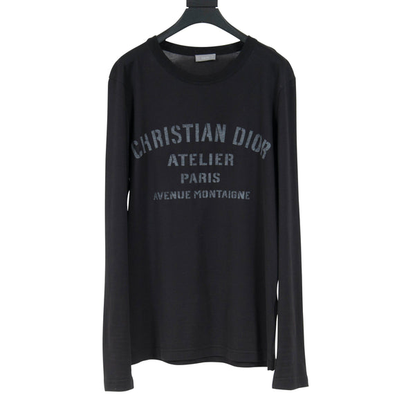 Christian Dior Atelier Avenue Montaigne Black Long Sleeve T Shirt