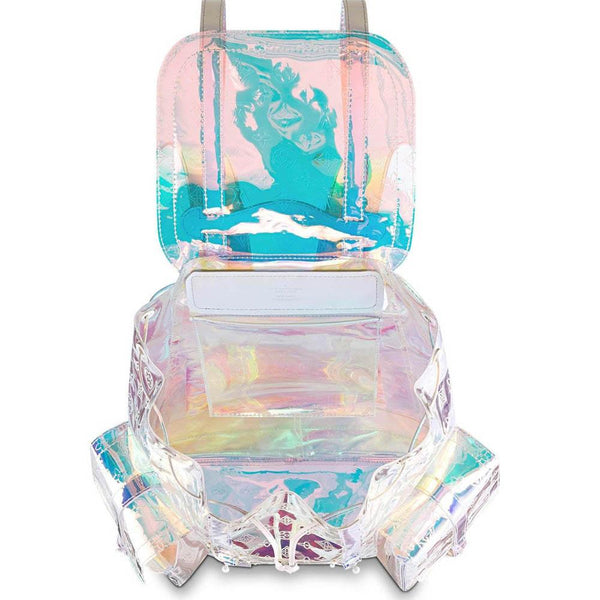 Iridescent Monogram Prism Christopher GM Backpack White Hardware, 2019