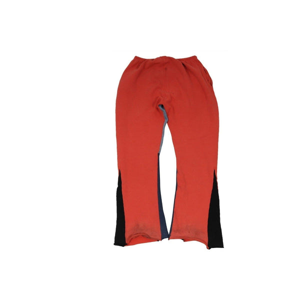 GD French Logo Flare Sweatpants Wide Leg Red Painted