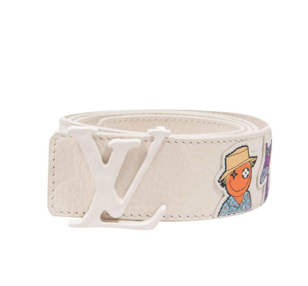 Louis Vuitton 40mm Embossed Taurillon White Leather Belt in Black