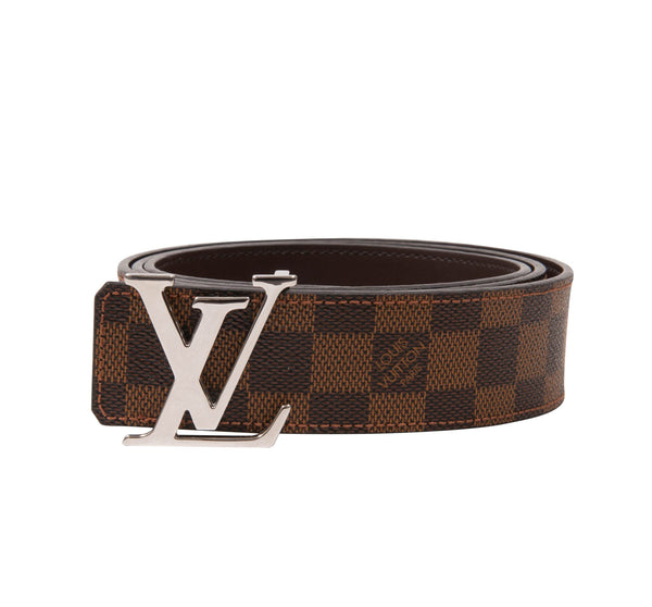 Louis Vuitton, Accessories, Brown 4mm Louis Vuitton Initiales Damier Belt  Size 00cm 2014