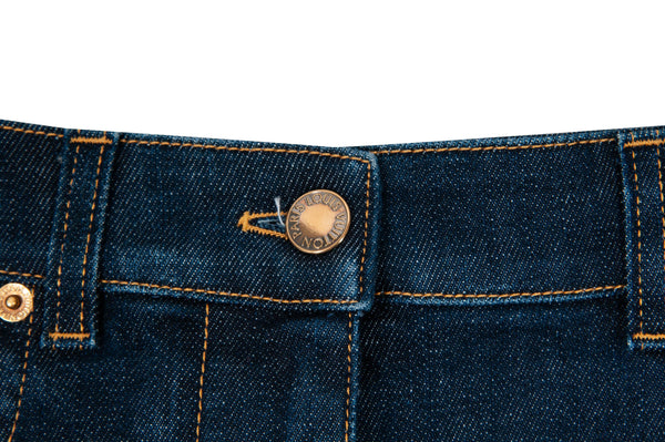 Indigo Blue Monogram Patch Jeans - Ready to Wear