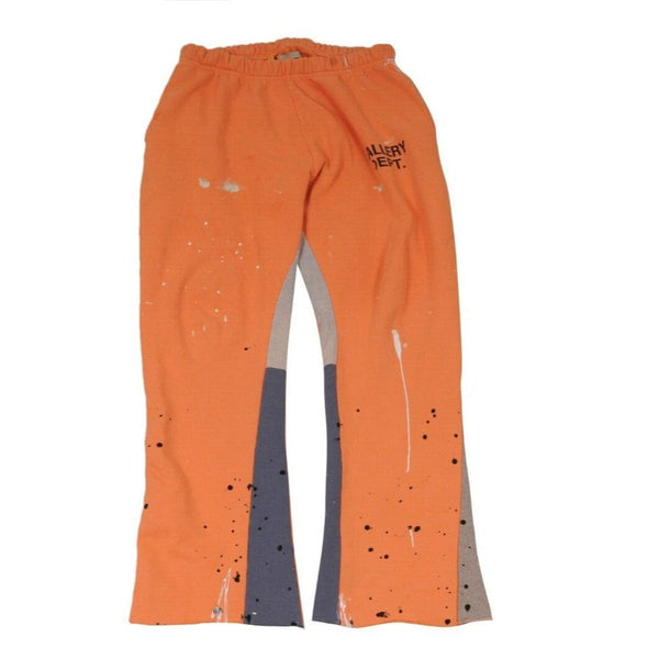 Gallery Dept Orange Painted GD Logo LA Flare Sweatpants 2XL