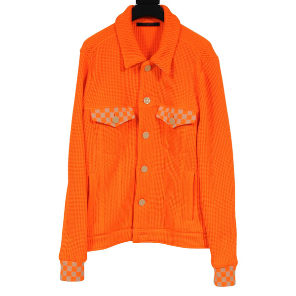 Louis Vuitton Orange Damier-Trim Jacket