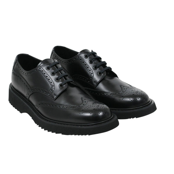 Prada Mens Oxford Wingtip Chunky Derby Black Leather Brogue  display picture 1