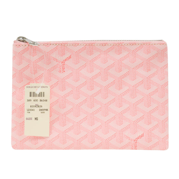 Pink Coated Canvas Mini Senat MM Zip Clutch Pouch Wallet Bag Card