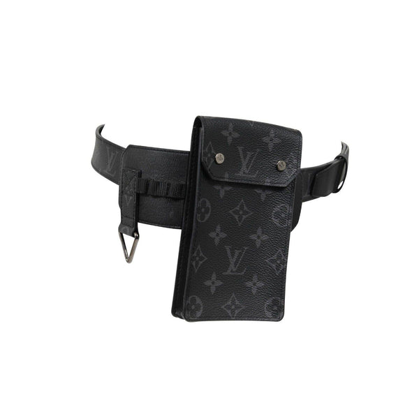 Louis Vuitton Mens 35MM Monogram Eclipse Black Grey Leather Utility Belt Bag  Waist Strap Cargo Travel Size 40 – THE-ECHELON