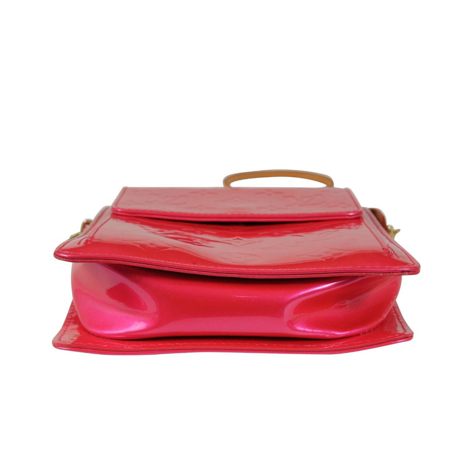 Vernis Mott Monogram Shoulder Bag Pink Leather Pochette