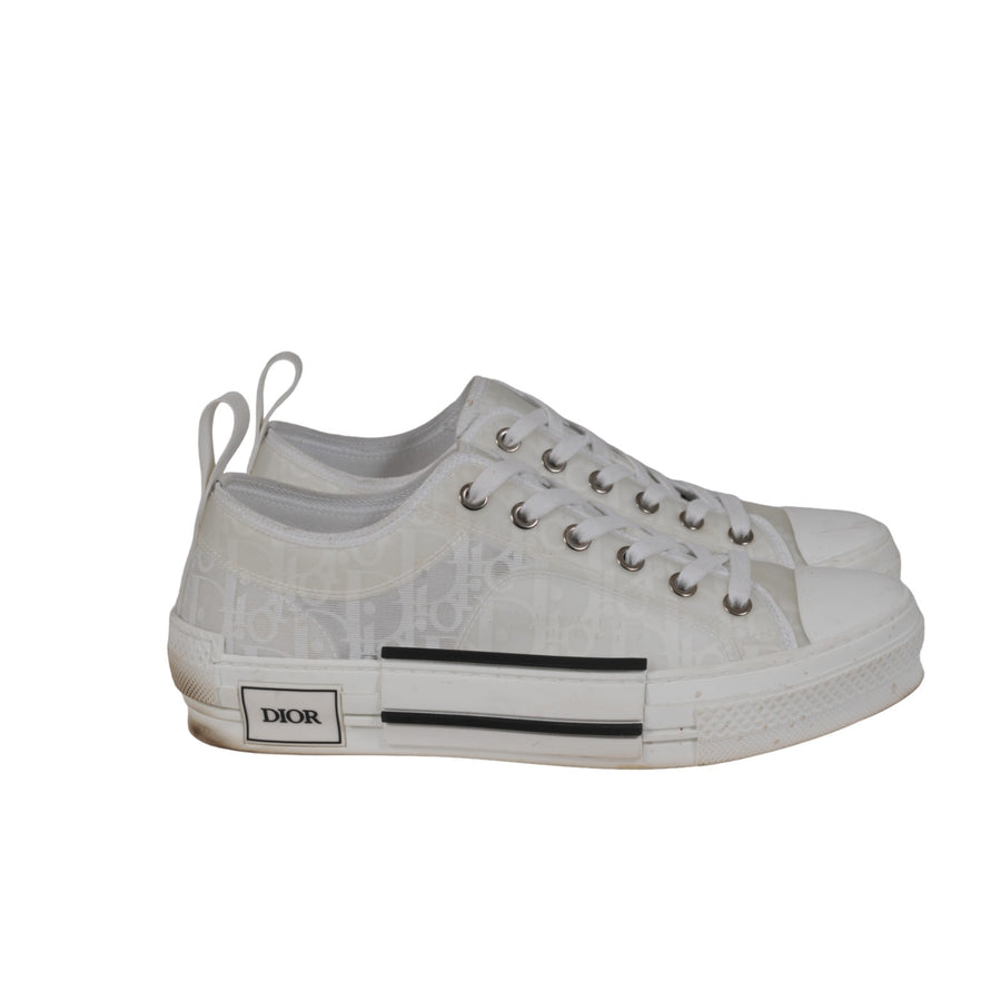 Christian Dior Womens B23 Low Top Sneakers White Oblique Trainers