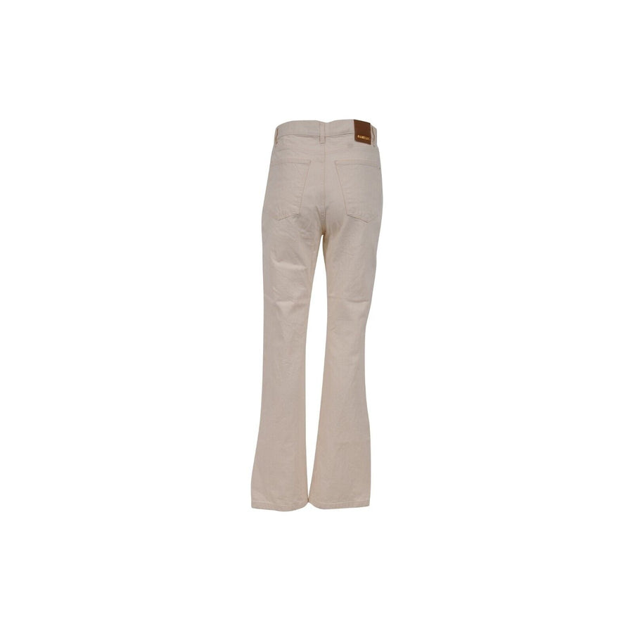 Jacquemus Womens L'annee 97 High Waist Wide Leg Jeans Cream Tan White Denim
