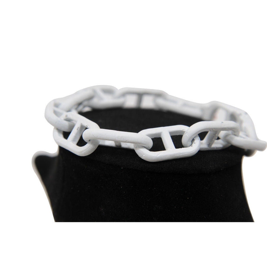 Daniel Arsham CD Matte White Ressin Bronze Eroded Chain Link Bracelet