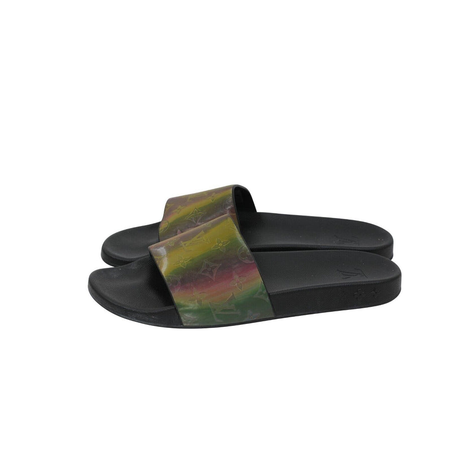 Prism Monogram Holographic Slides Iridiscent Sandals
