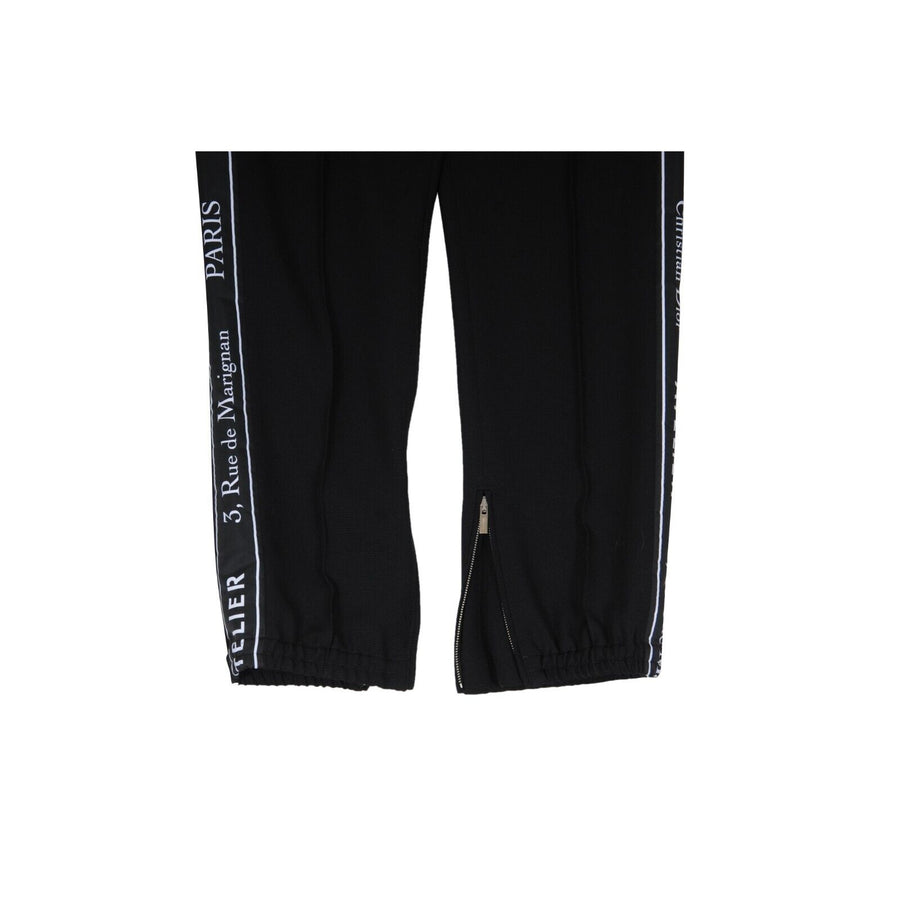 Atelier Track Pants Medium Black White Wool Logo Trousers