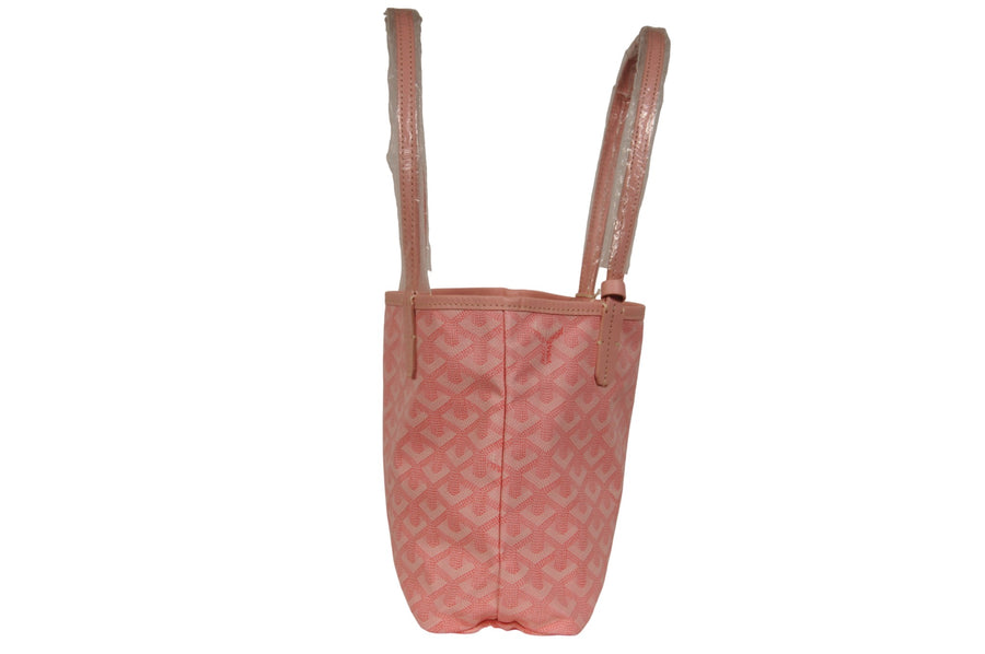 Goyard Mini Anjou Tote Bag Pink Goyardine Reversible Canvas Leather Purse