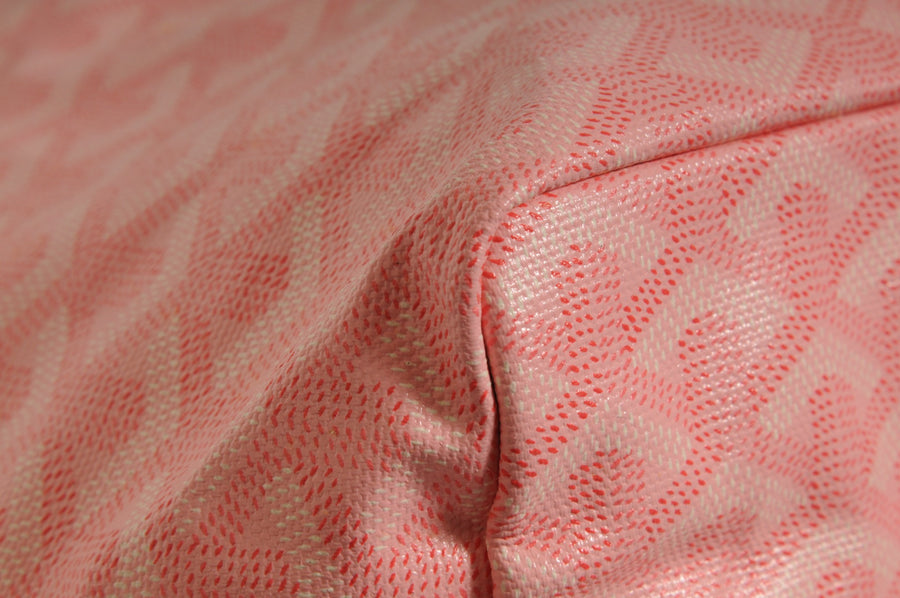 Goyard Mini Anjou Tote Bag Pink Goyardine Reversible Canvas Leather Purse