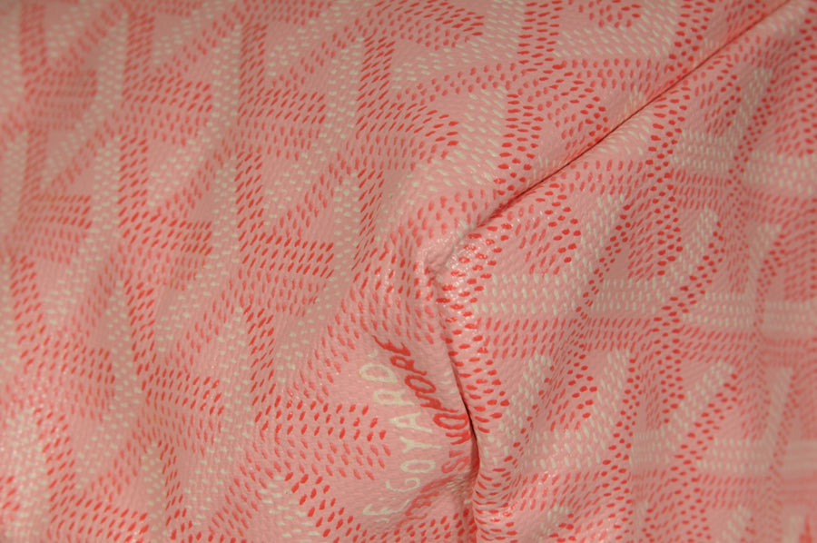 Goyard Mini Anjou Tote Bag Pink Goyardine Reversible Canvas Leather Purse