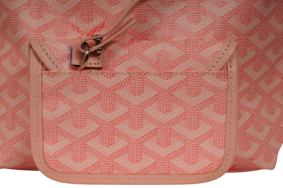 Goyard Mini Anjou Tote Bag Pink Goyardine Reversible Canvas Leather Purse