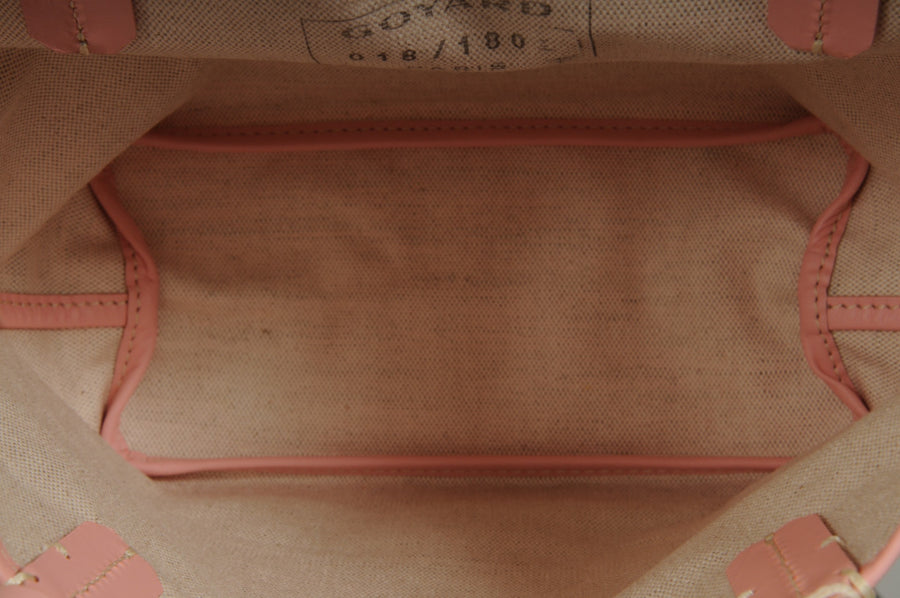 Goyard Mini Anjou Tote Bag Pink Goyardine Reversible Canvas Leather Purse