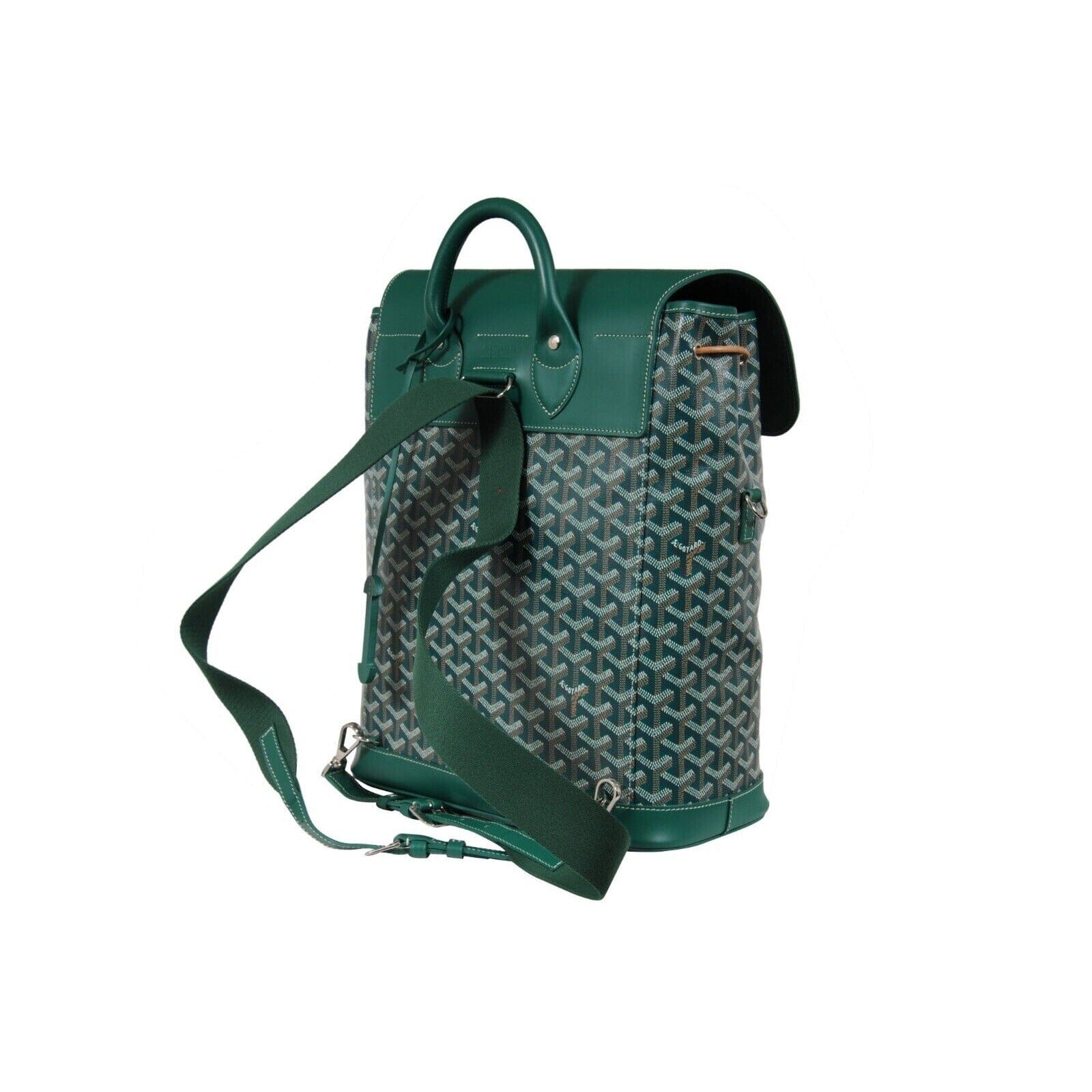 Goyard Green Chevron Backpack Central Cee has a Goyard Cisalpin Backpack in khaki green  main image 2