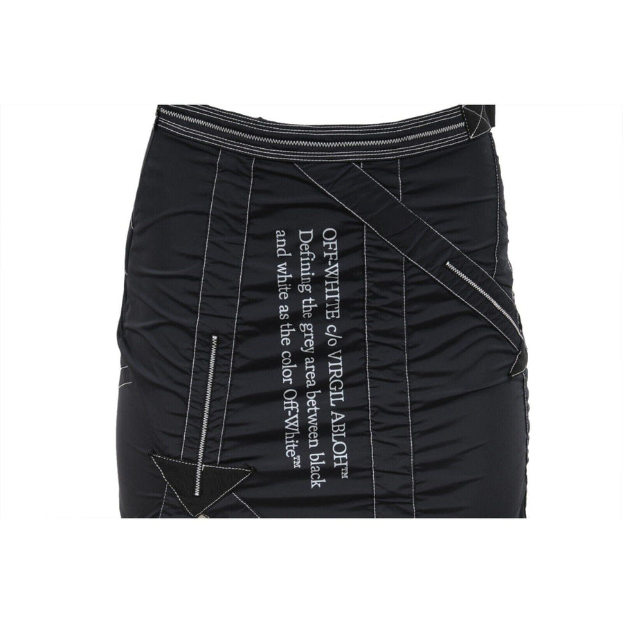 Asymmetric Skirt Size 38 Black White Arrows Logo Side-Vent Off-White 