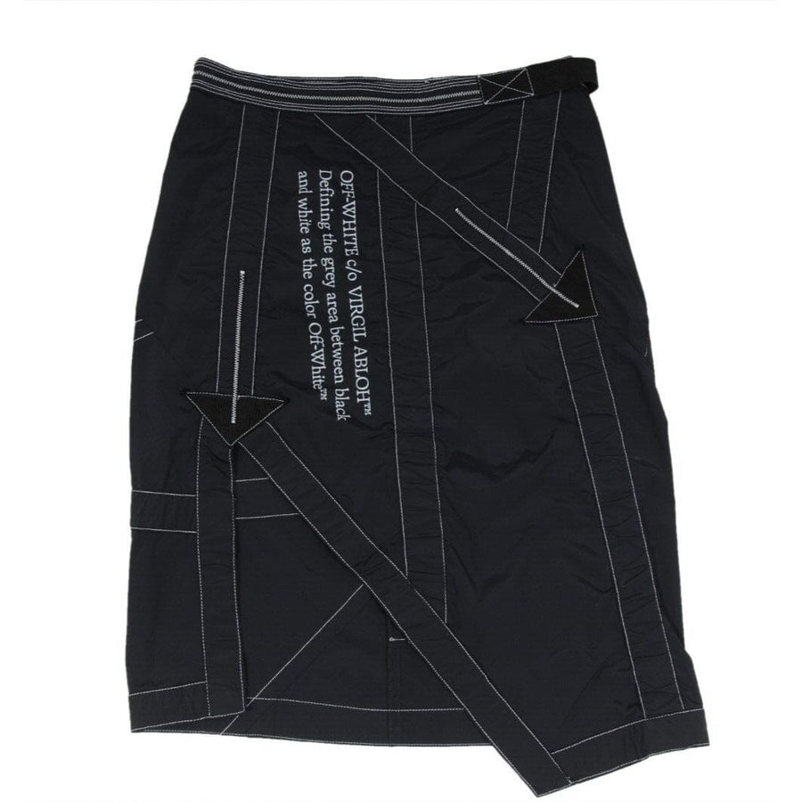 Asymmetric Skirt Size 38 Black White Arrows Logo Side-Vent Off-White 