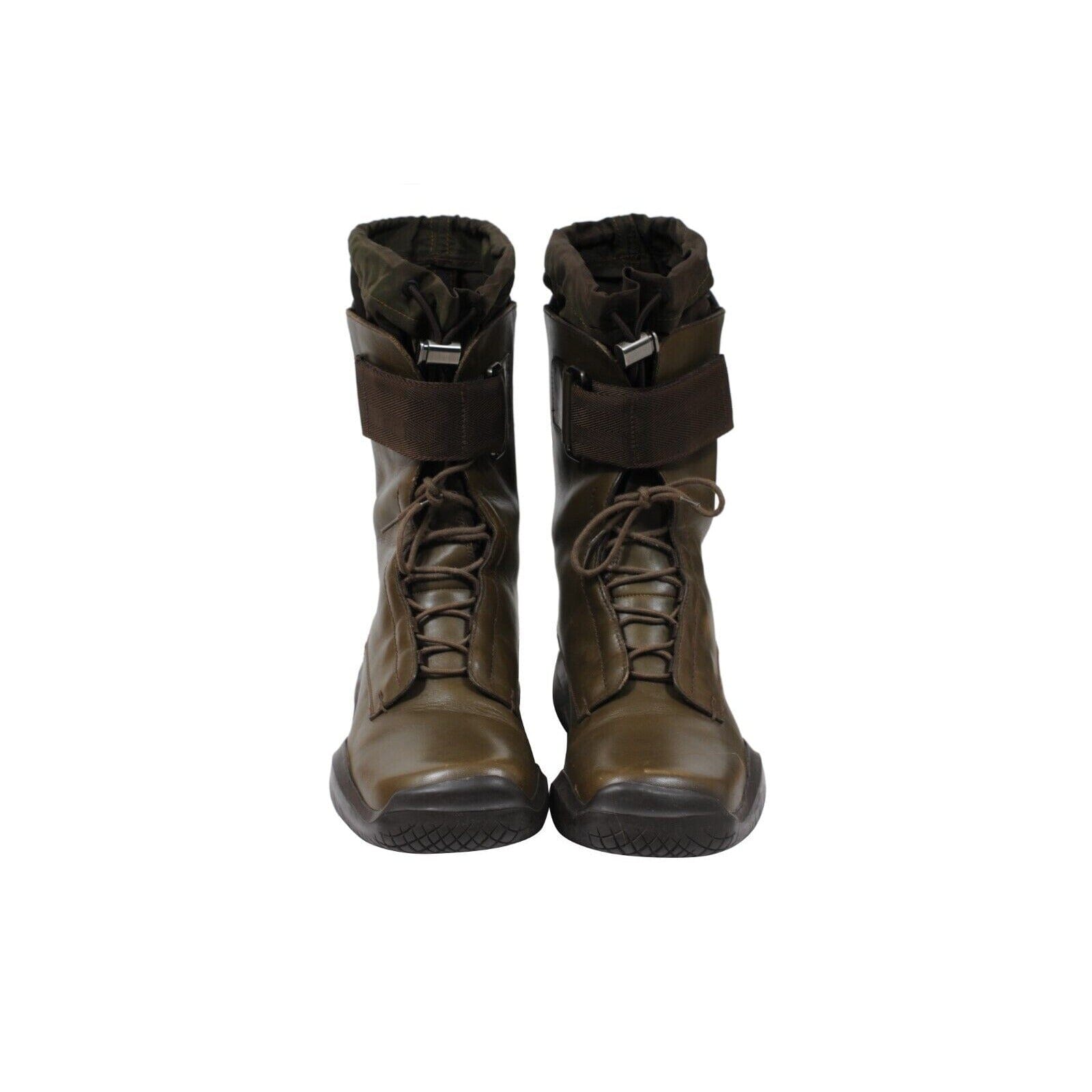 Prada AW99 Runway Square Toe Derby Boot UK10 US11 Green