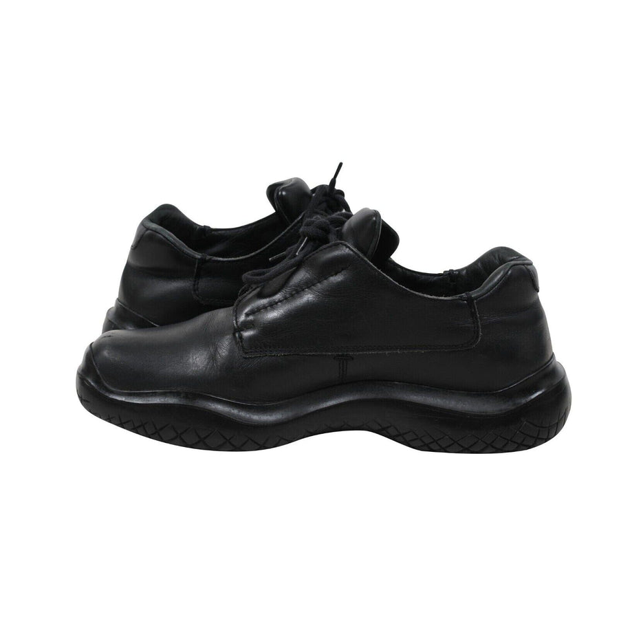 Prada AW99 Vtg Chunky Derby US8.5 UK7.5 Black Leather Square  display picture 2