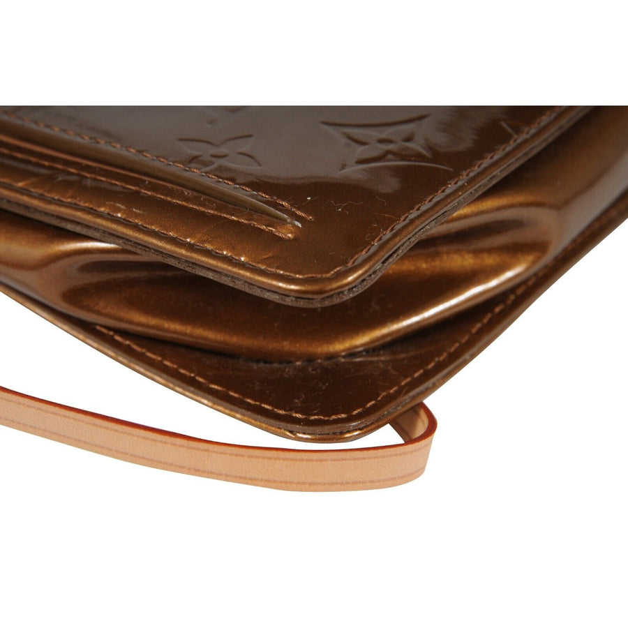 Vernis Mott Monogram Shoulder Bag Bronze Leather Pochette