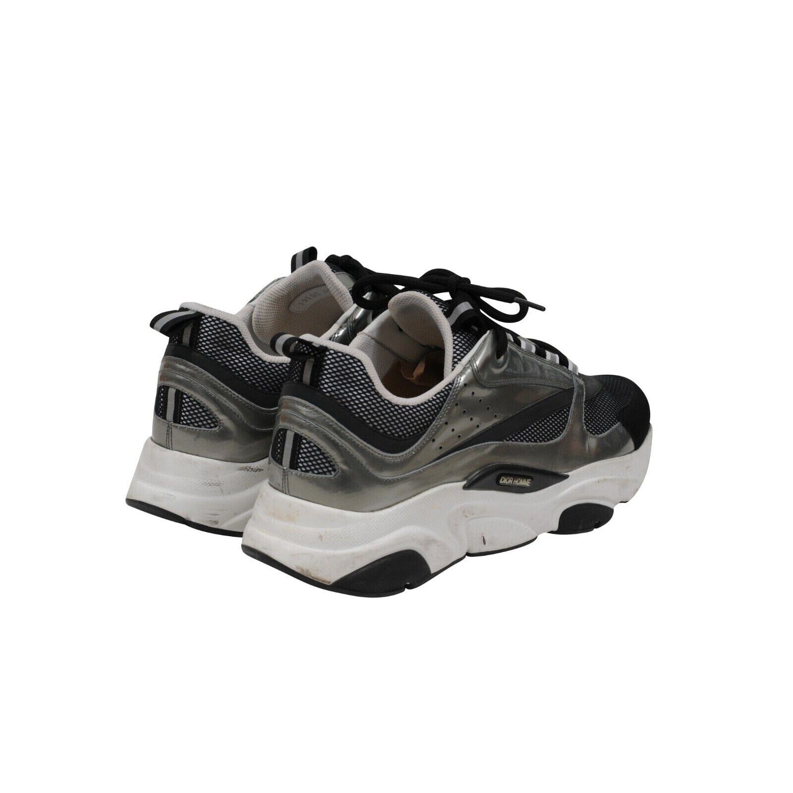 Dior Mens B22 Sneakers Black Silver Mesh Chunky Logo dad Trainers 