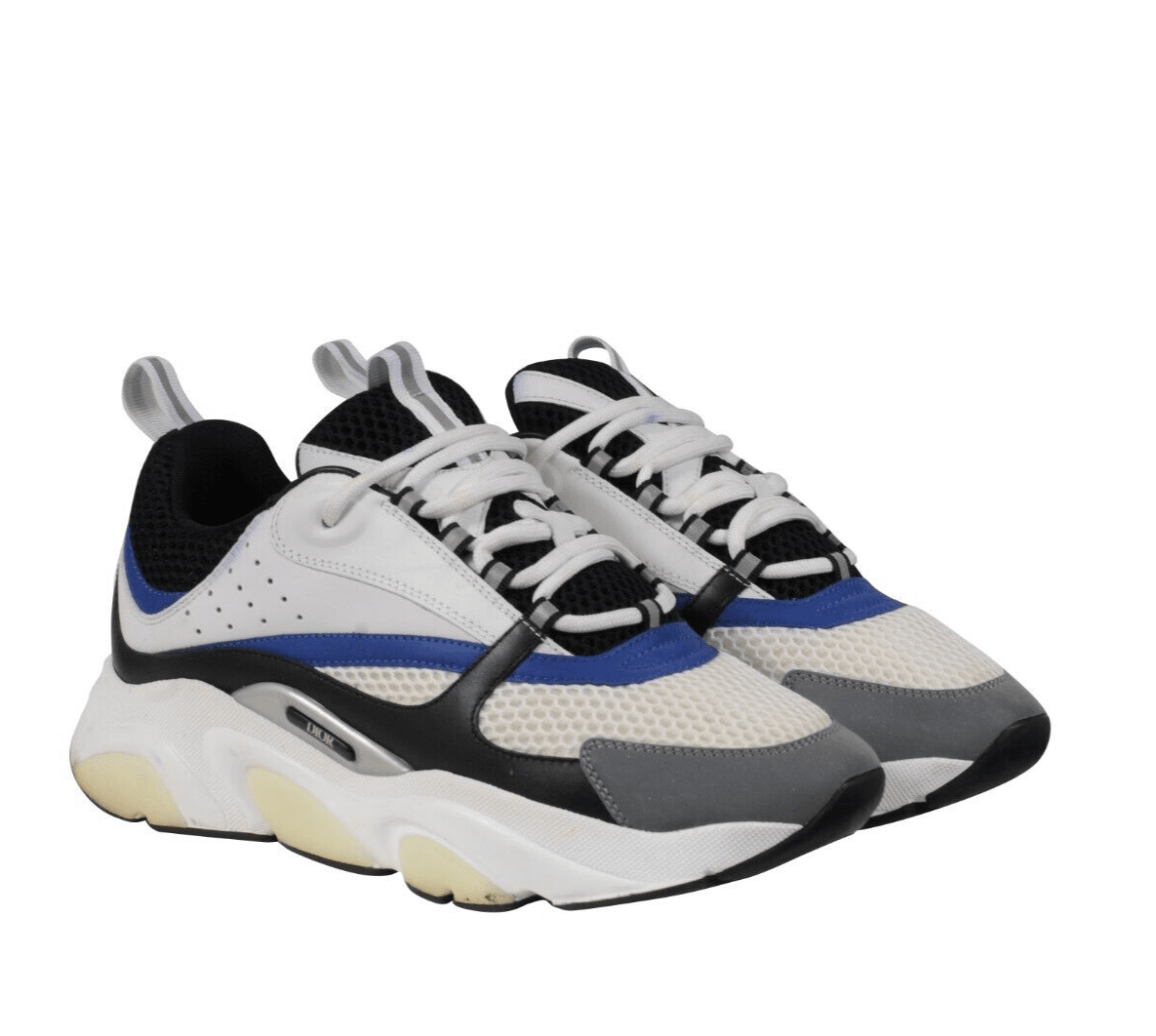 Dior Men B22 Sneakers US9 IT42 White Blue Black Gray Chunky Logo