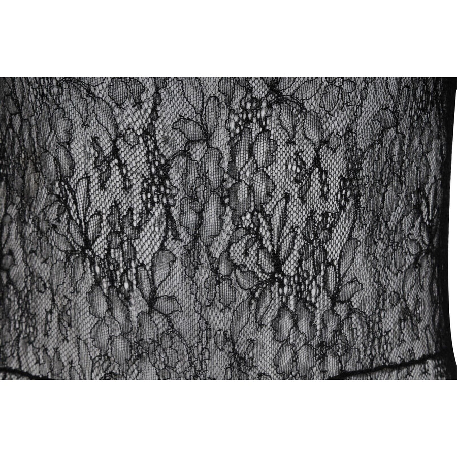 Chanel 20A Floral Jumpsuit Black Sheer Lace CC Loog Long Sleeve Stirrup