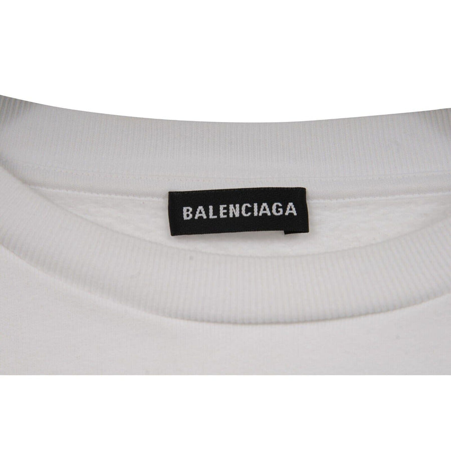 Balenciaga Kids Logo Sweater Size 10 White Stretch Cotton Pullover Sweatshirt BALENCIAGA 
