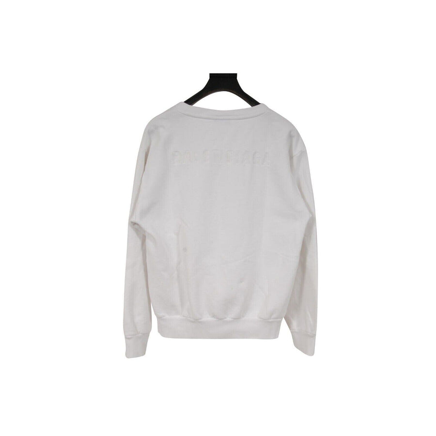 Balenciaga Kids Logo Sweater Size 10 White Stretch Cotton Pullover Sweatshirt BALENCIAGA 