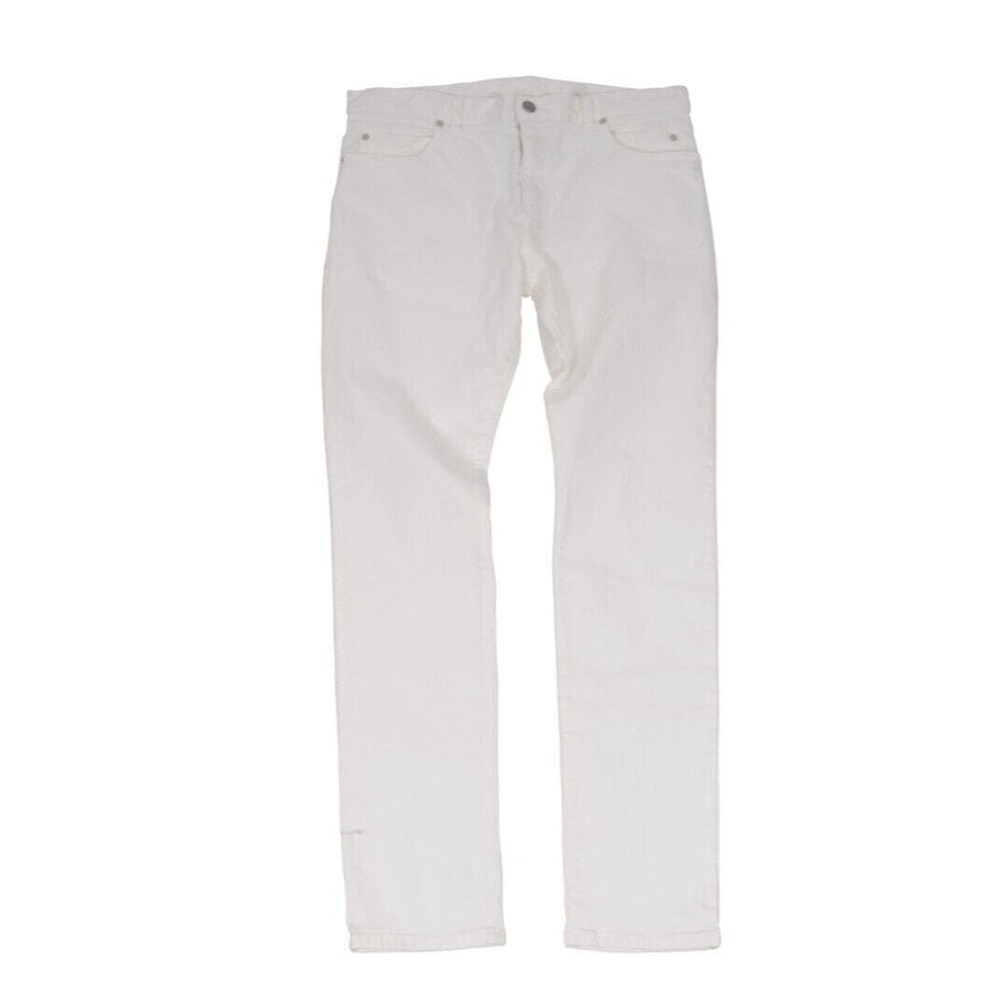 Balmain Mens Slim Jeans Size 33x32 White 5 Pocket Cotton Stretch Denim BALMAIN 