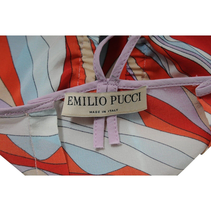 Bikini Top Small Spaghetti Strap Purple Red Blue Floral EMILIO PUCCI 