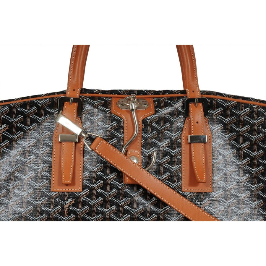 Black Brown Leather Porte Habit Garment Travel Bag GOYARD 