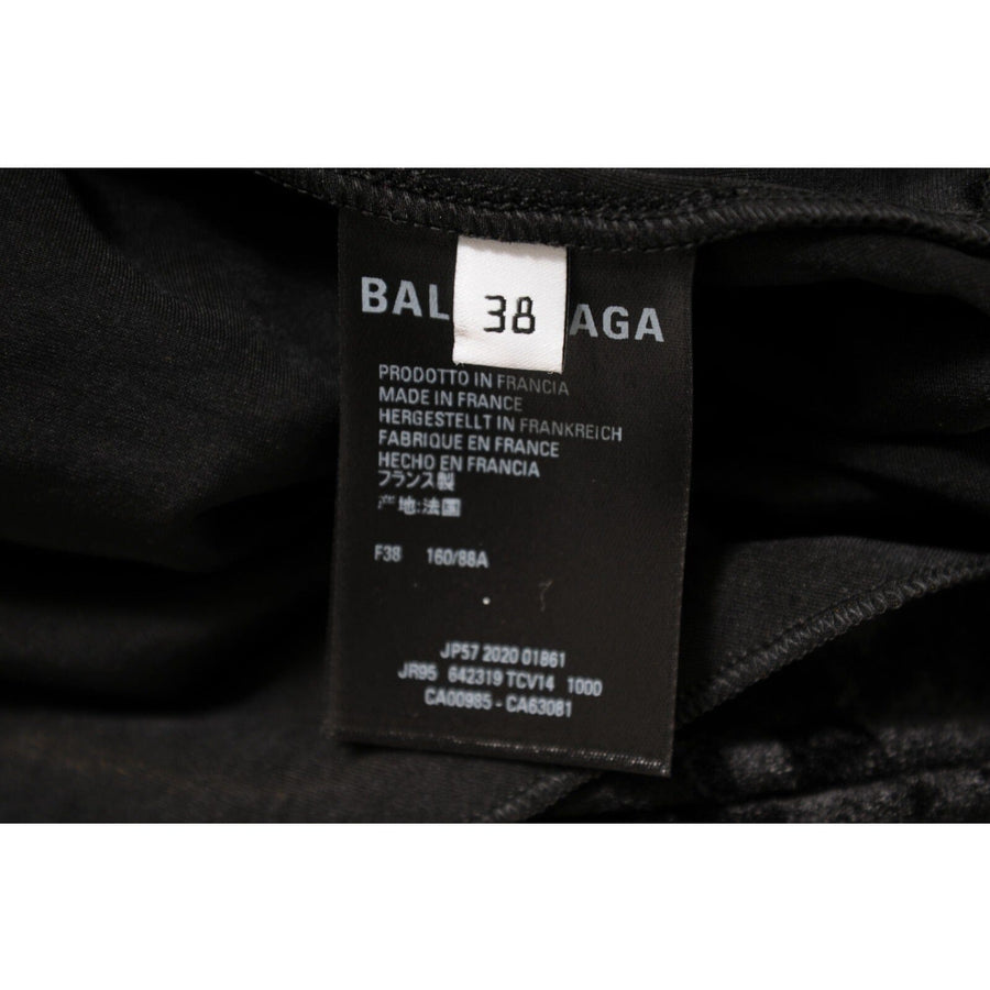 Balenciaga Crushed Velvet Tie Back Off Shoulder Wrap Mini Dress FR38 US10 Black THE-ECHELON Balenciaga Crushed Velvet Tie Back Off Shoulder Wrap Mini Dress FR38 US10 Black THE-ECHELON