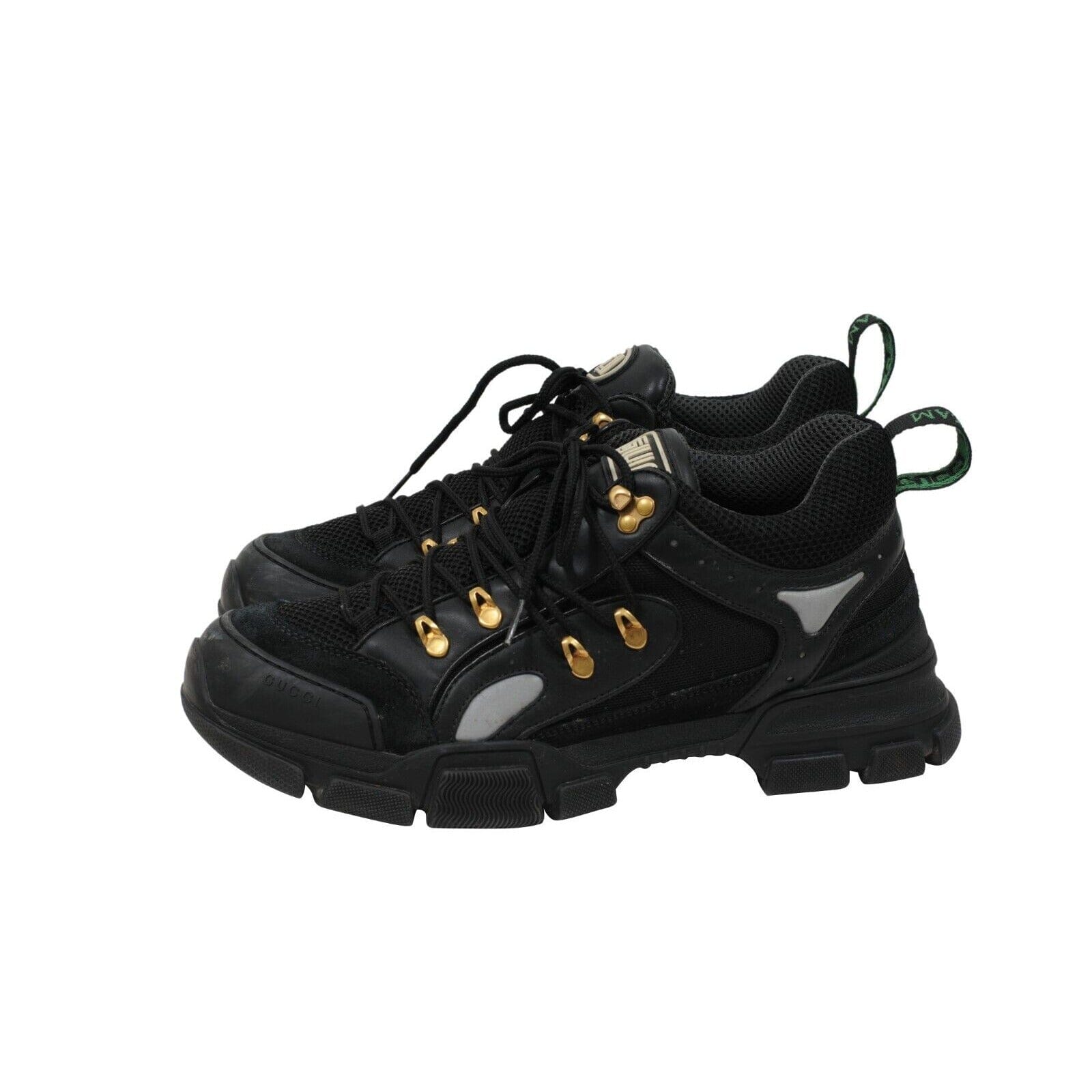 Gucci Flashtrek Sneakers Black Gold Chunky Platform G11 US12 