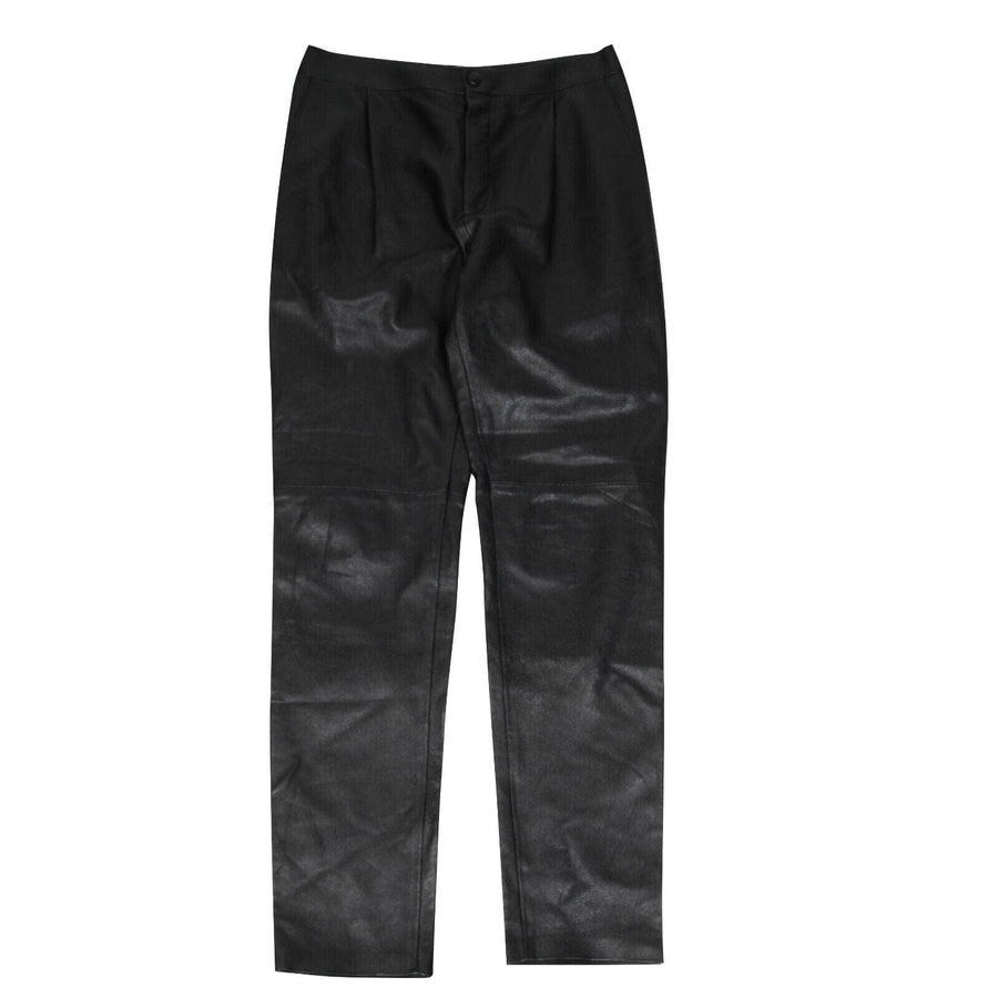 Black Lambskin Pleated Leather Pants Jeans 48 Hedi SAINT LAURENT 