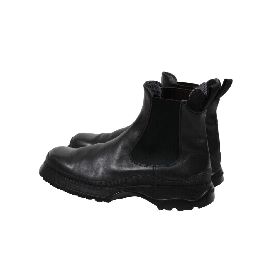 Black Leather Vibram Brixxen Chelsea Boots Vintage Prada 