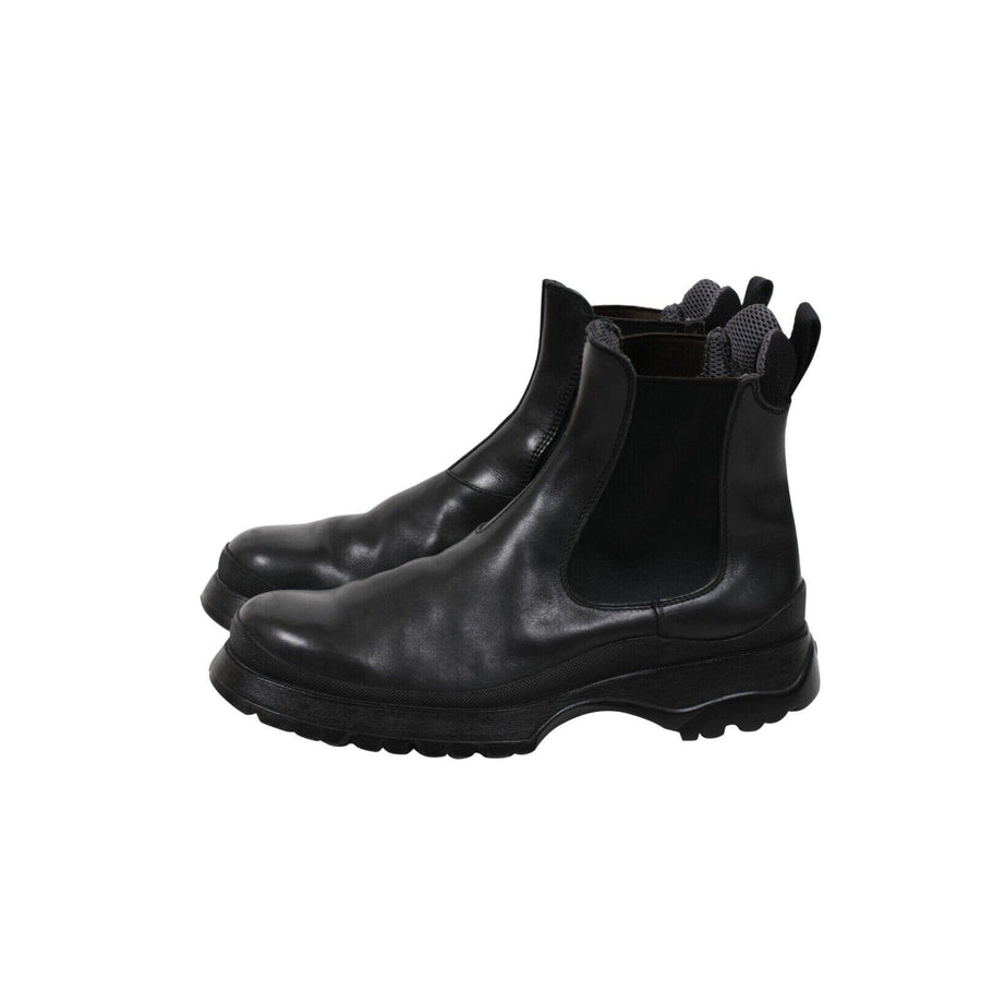 Black Leather Vibram Brixxen Chelsea Boots Vintage Prada 