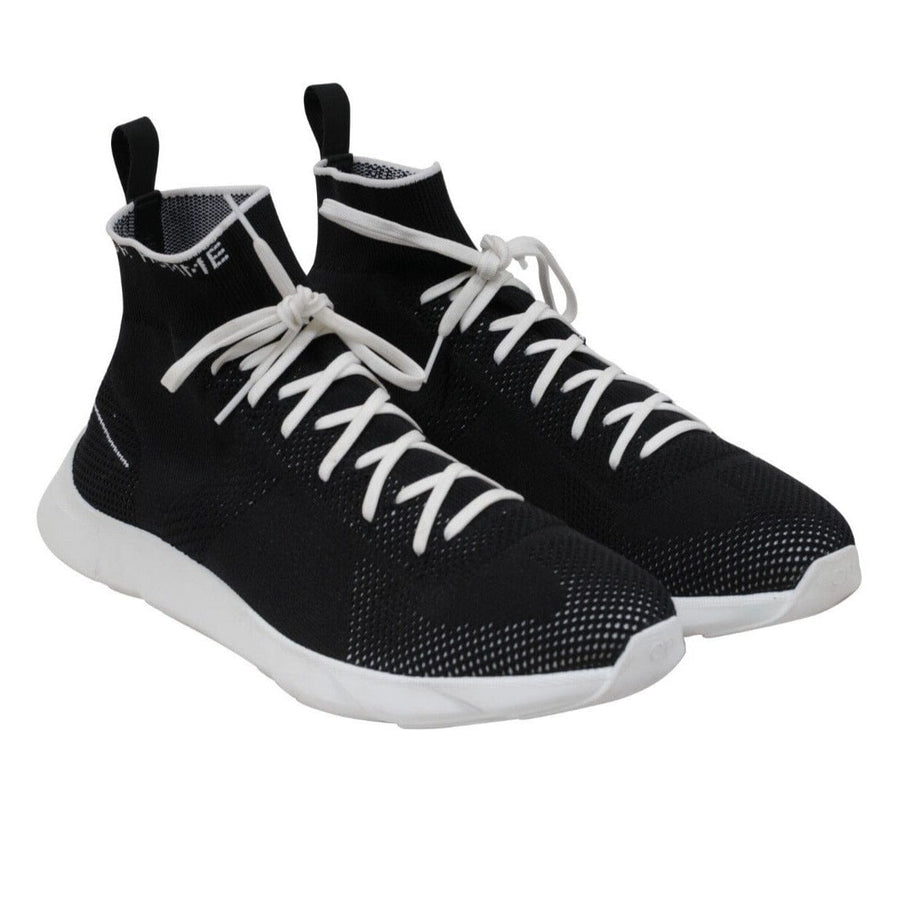 Black White Knit Sock High Top Sneakers DIOR 