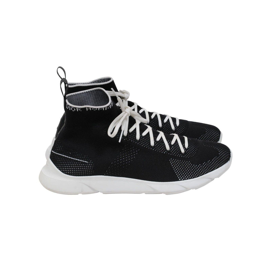 Black White Knit Sock High Top Sneakers DIOR 